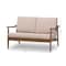 Baxton Studio Venza Walnut Wood Light Brown Upholstered 2-Seater Loveseat 140-7556 - alternate 3